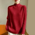 thumbnail image 2 of Women's Sweaters Womens Fall Clothes Women's Oversized Pullover Sweater Soft Knit Long Sleeve Round Neck Casual Comfortable Tops Loose Fit Solid Color Basic Sweater for Fall Winter, 2 of 3