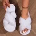 thumbnail image 4 of KEVCHE Womens Fuzzy Slippers ,Cross Band Foam Open Toe Soft House Shoes ,Anti-Slip Indoor Outdoor Comfortable Bedroom Slippers for Everyday Lounging, 4 of 5