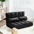 thumbnail image 2 of Costway Foldable Floor Sofa Bed 6-Position Adjustable Couch w/ 2 Pillows Black, 2 of 10