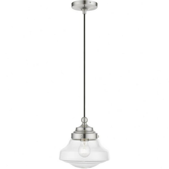 1 Light Mini Pendant in Nautical Style-15 inches Tall and 9 inches Wide-Brushed Nickel Finish Bailey Street Home 218-Bel-4828742