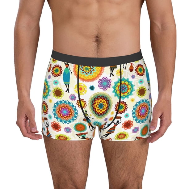 Balery Beautiful African Womens Calzoncillos bóxer para hombre, ropa interior de algodón suave y transpirable con cinturilla de nailon-XX-Large