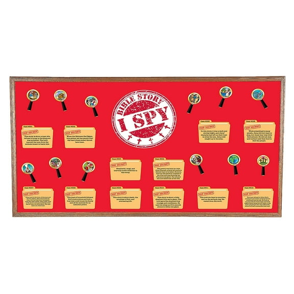 Fun Express I Spy Bible Story Cardstock Bulletin Board Activity Set - 27 Pieces