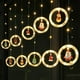 thumbnail image 2 of Cortina de luz navideña de 3 m, guirnalda de luz para ventana interior, USB, blanco cálido, 10 anillos con luces navideñas 3D, decoración para dormitorio, hogar, fiesta, 2 of 5