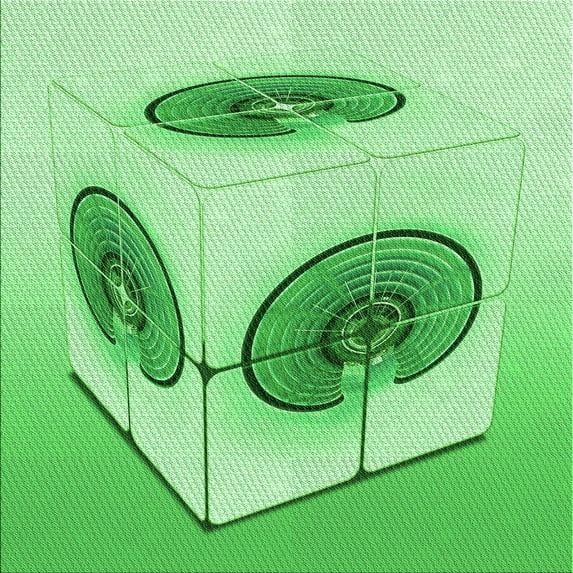 Ahgly Company Indoor Square Patterned Jade Green Area Rugs, 6' Square