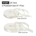 thumbnail image 2 of 50 Yard Satin Ribbon for Gift Wrapping 3/8" & 5/8" Grosgrain Valentines Ribbon, Cream White(25 Yards/Each Roll), 2 of 7
