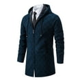thumbnail image 2 of Liacowi Plus Size Men Cardigan Rhomboid Long Sleeve Zipper Knit Jackets Winter Casual Warm Slim Fit Fleece Lining Coat, 2 of 4