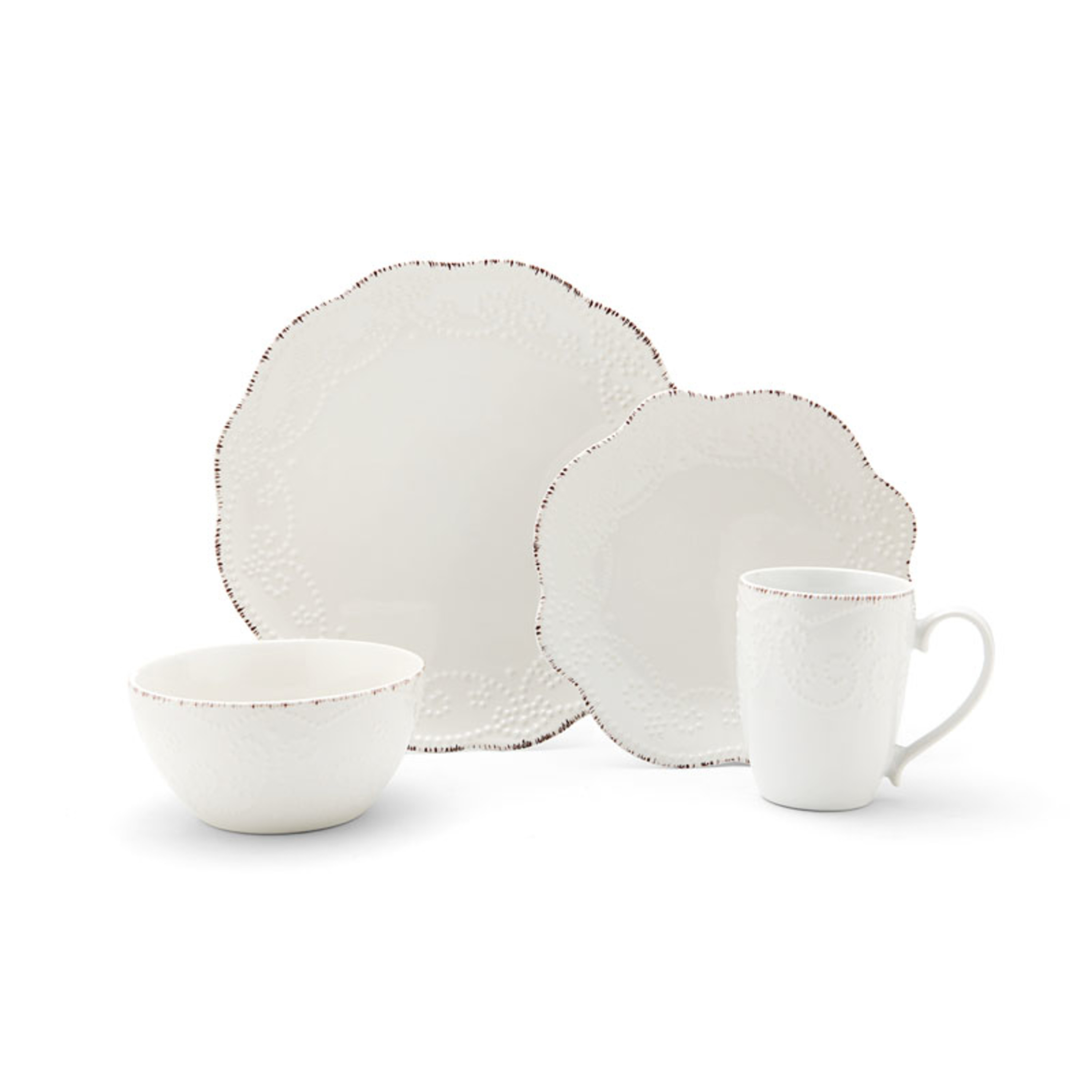 Pfaltzgraff Everly White Stoneware 16piece Dinnerware Set