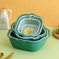 thumbnail image 4 of Binwennn Small Dish Rack Mat 6 PCS Kitchen Washing Bowl And Strainer Set Multifunctional Double Layered 𝖣𝗋𝖺𝗂𝗇 Basin And For Fruit Vegetables 6 PCS Kitchen Washing Bowl, 4 of 8