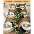 thumbnail image 4 of 13 Inch Round Placemats Set of 6, Beige Non Slip Heat Insulation PP Table Mats, Modern Abstract Art Farmhouse Striped Washable Place Mats for Kitchen Dining Party Table Decor, 4 of 7