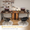 thumbnail image 4 of DLisiting 47 Inch Computer Office Desk - Home Office Desk with Storage Fabric Drawers, Simple PC Writing Work Desks for Bedroom Boys Girls Teens Childrens, Rustic Brown, 4 of 9