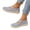 Gray, variant on Walking Shoes for Women Mesh Knitted Washable Buckle Soft Stretch Flats Casual Lightweight Mary Jane Shoe Workout Sneakers with Arch Support