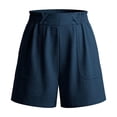 thumbnail image 6 of Guitiannn High Waisted Casual Summer Shorts for Elastic Comfort Loose Fit Solid Color Straight Leg Shorts Women's Shorts Athletic Long Chub Rub Shorts for Women Women Athletic Shorts Twill Shorts, 6 of 6