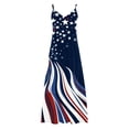 thumbnail image 5 of IUYRTFE Women's Sleeveless Crew Neck Patriotic Print Maxi Dress American Flag Striped Star Long Summer Gown, 5 of 7