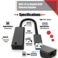 thumbnail image 4 of USB 3.0 Gigabit Ethernet LAN RJ45 1000 Mbps Network Adapter For Windows PC/Mac, 4 of 8