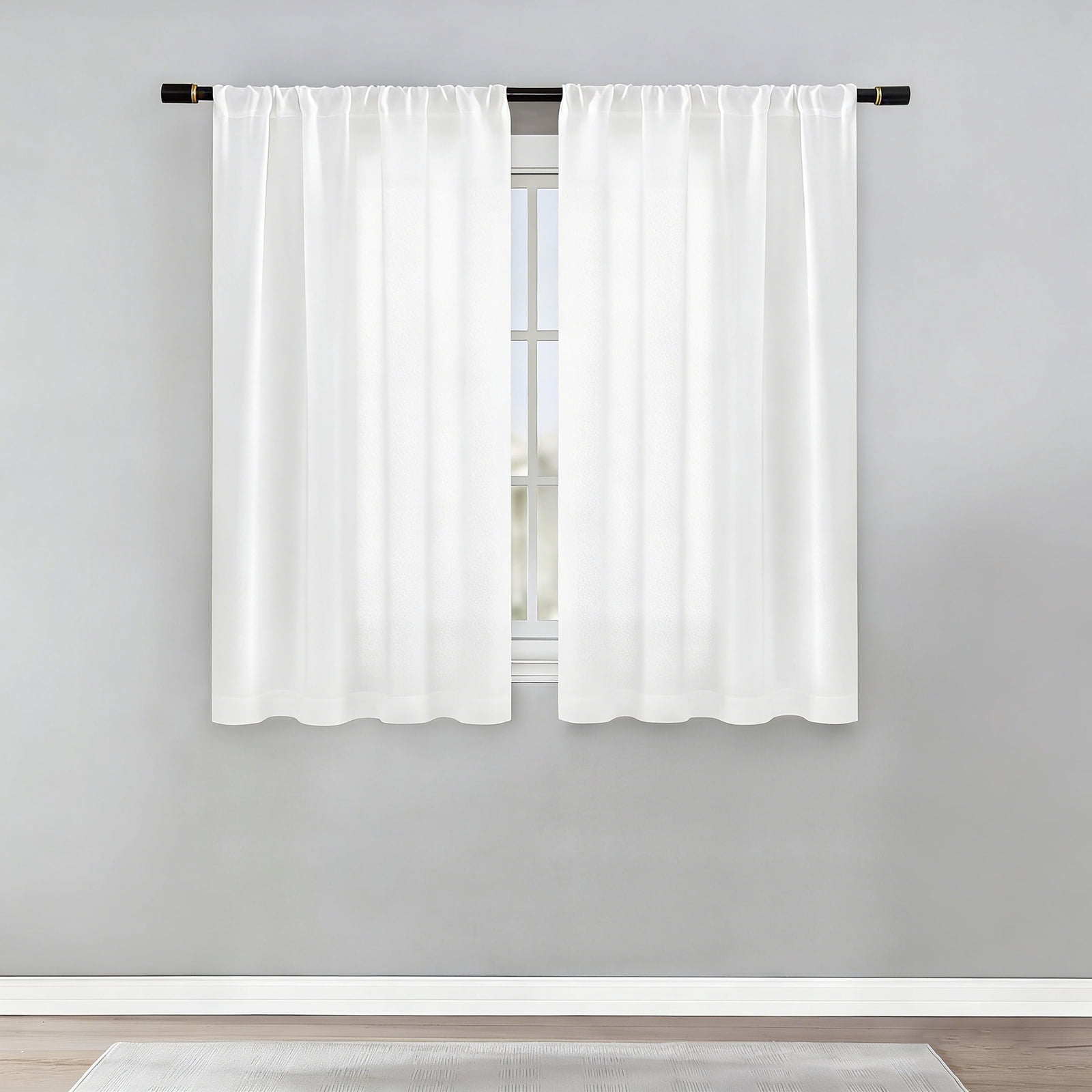 2 Panels Linen Curtains Set for Living Room Bedroom, Light Filtering Textured Soft Window Curtain, Airy Soft Rod Pocket Elegant Drapes