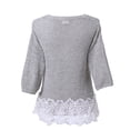 thumbnail image 2 of Richie House Women's Short Sleeve Pullover Sweater with Lace RHW2147, 2 of 7