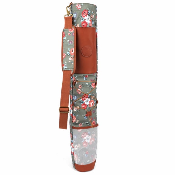 TOURBON Lightweight Golf Carry,Canvas Sunday Bag with Shoulder Strap and Handle, Green-1 Count