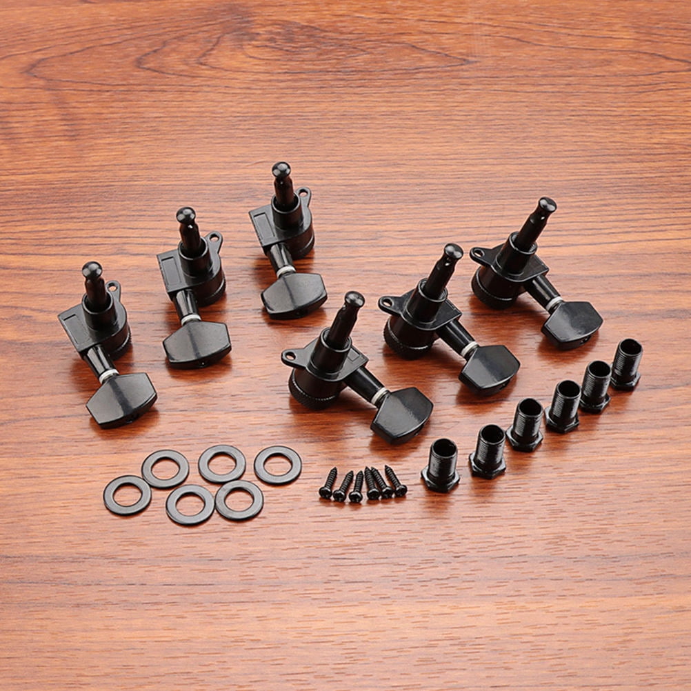 UPOUART  Acoustic Guitar Tuner Pegs Zinc Alloy 6 Pieces Black