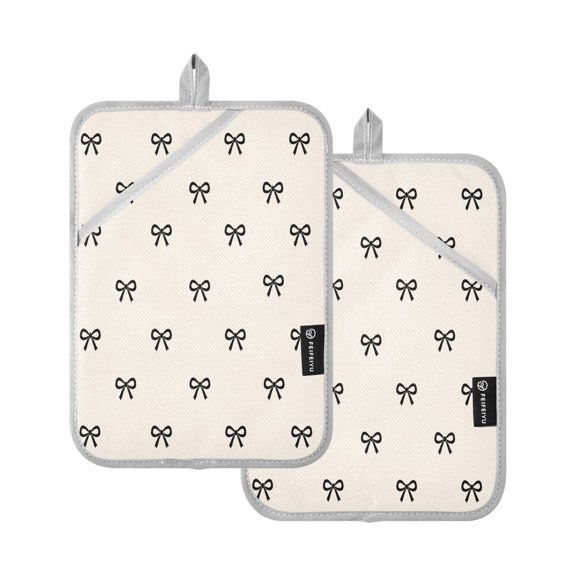 Two Pieces Of Square Heat Insulation Pad Oven Mitts Belted Knot 7x9.8 Inch Oven Microwave Kitchen Cooking Baking