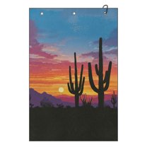 Yuyamidu Arizona Sunset Golf Towel Cactus Golf Cleaning Towel Golf Accessories Soft Fabric for Bags for Tournament Fitness Yoga Camping