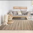 thumbnail image 3 of LR Home Natalie Ria Tan/Black Striped Transitional Jute Blend Area Rug, 9' x 12', 3 of 8