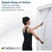 THERABAND Shoulder Pulley, Over the Door, Foam Handles, Color Coded Rope, 1 Pack