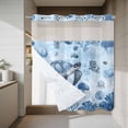 thumbnail image 4 of Coastal Blue No Hook Shower Curtain with Snap in Liner, Sea Turtles Jellyfish Corals Summer Marine Life Waterproof Shower Curtains with See Through Top Window Liner for Bathroom, 72x72 Inches, 4 of 9