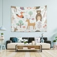 thumbnail image 5 of Forest Animals Tapestry Wall Hanging Tapestries Happy Colorful Hippie Psychedelic Art Polyester Carpet Wall Decorative for Living Room Bedroom 60x40inch, 5 of 7