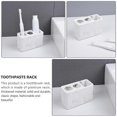 thumbnail image 4 of Resin Marble Texture Toothbrush Holder Stand Bathroom Toothpaste Pedestal, 4 of 4