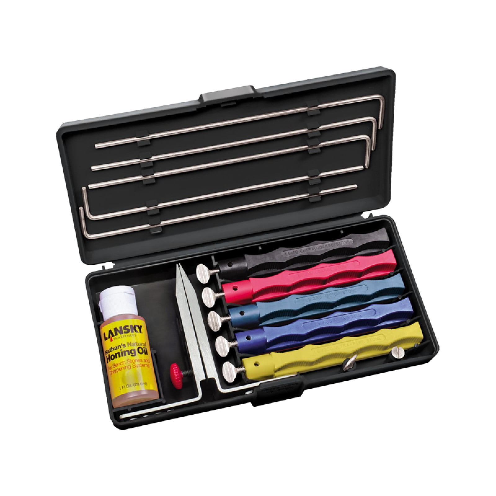 Lansky Deluxe 5-Stone System Precision Knife Sharpening Kit w/ Storage Case - LKCLX
