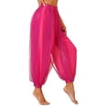 thumbnail image 2 of MSemis Women's Belly Dance Pants Bloomers Bollywood India Dance Costume Loose Pants Hot Pink One Size, 2 of 5