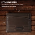 thumbnail image 4 of Wrangler Men's Bifold Wallet with Removable, Independent Card Slot ID Window, Genuine Leather, RFID Blocking, Gift Box Packaging, Father's Day Gifts for Dad, Brown, 4 of 6