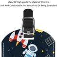 thumbnail image 4 of Square 2Pack PU Leather Astronaut Rocket Cruise Luggage Tag with Privacy Cover and Name ID Tag for Travel Handbags Backpacks Luggage Tags, 4 of 6