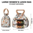 thumbnail image 5 of Pioneer Flower Floral Print Pattern Drawstring Lunch Bag Women - Drawstring Lunch Bag Insulated for Work Office - Stain-Resistant Large Lunchbags for Women with Multi-Pockets, 5 of 6