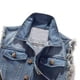 thumbnail image 3 of Chaleco vaquero para hombre, chaleco azul claro ajustado de estilo coreano, chaleco a la moda para hombre, 3 of 5