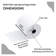 thumbnail image 3 of 1- Ply Receipt Paper Rolls - 3" x 150' Bright White Paper for Kitchen Printers -TMU200 SRP275 Star SP700 | Suitable For Printing Kitchen Tickets & Order receipts| - (24 Rolls Per Case), 3 of 7