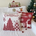 thumbnail image 3 of Housse De Coussin CHAO Lot De 4 En Coton Et Lin Dcoratif 45 X 45 Cm (bonhomme De Neige Nol), 3 of 5