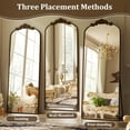 thumbnail image 3 of Easy4Home 72"x24" Vintage Arched Full Length Mirror Standing Floor Mirror with Baroque Style Carving Metal Frame, Antique Bronze, 3 of 6