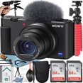 thumbnail image 1 of Cámara Digital Compacta Sony ZV-1 para Creadores de Contenido Vídeo 4K HDR con Pantalla Antiviento + 2 Paquetes de Tarjeta de Memoria de 64 Gb + Estuche + Trípode + Pack de Accesorios ZeeTech Negro, 1 of 6