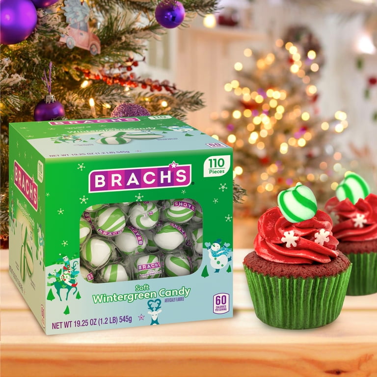 LINE FRIENDS スノードーム SWEET BREEZE 2 pack) Brach's Holiday Soft Wintergreen Candy Tube, Individually
