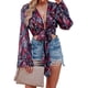 thumbnail image 5 of SAYOO Blusas de Manga Larga para Mujer, Floral/Geometría/Blusa de Cuello en V con Estampado de Leopardo, Tops Simples Elegantes Informales SAYOO casual, 5 of 9