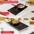 thumbnail image 2 of GRACEALL 2 Burner Induction Cooktop, 12 inch Glass Top Electric Stvoe for Cooking, Built-in & Countertop Kitchen Hotplate, 120V Plug in Stoves with Safty Lock and Timer, 2 of 10