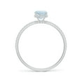 thumbnail image 2 of ANGARA Natural Cushion Cut Aquamarine Engagement Ring with Diamonds in 14K White Gold for Women (Size-7x5mm) | March Birthstone, Anniversary, Jewelry Gift for Women | Natural Aquamarine Ring, 2 of 11