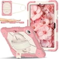 thumbnail image 1 of Funda Resistente a Golpes para Samsung Galaxy Tab S11, Funda Protectora de Silicona + Capa de PC Anti Caída con Asa Giratoria de 360°, Soporte, Correa para el Hombro, Rosa, para Galaxy Tab S11, 1 of 9