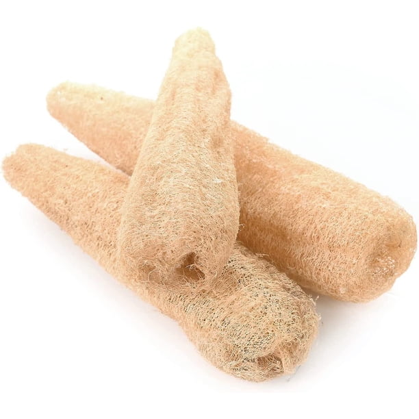 Esponja corporal exfoliante de lufa natural (3 paquetes de lufa de tamaño completo), hecha con esponja de lufa de ducha ecológica y biodegradable