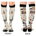 thumbnail image 4 of FORMRS Womens Knee High Socks Casual Long Thick Travel Daily Wear, 1 Pair, Cats Reading Pattern, 4 of 6