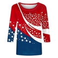 thumbnail image 5 of Htigea Fourth of July Tops for Women 3/4 Sleeve 1776-2026 Shirts Star Striped Print Tees Independence Day 250th Anniversary T-Shirts 03 Multicolor S, 5 of 7