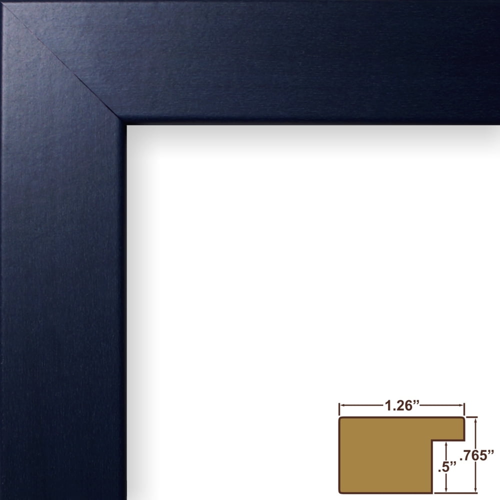 Craig Frames Colori, 18x24 inch Blue Picture Frame Matted for a 12x18 Photo