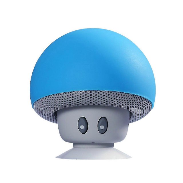 Blue Mushroom Mob waterproof Bluetooth speaker with suction cup