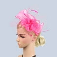 thumbnail image 3 of MSJUHEG Tea Party Hats for Women,Feather Hair Clip,Feather Headpiece,Church Hats for Women,Fascinators Hats for Women,Headwear Flower Hat Headwear Flower Hot Pink One Size, 3 of 4